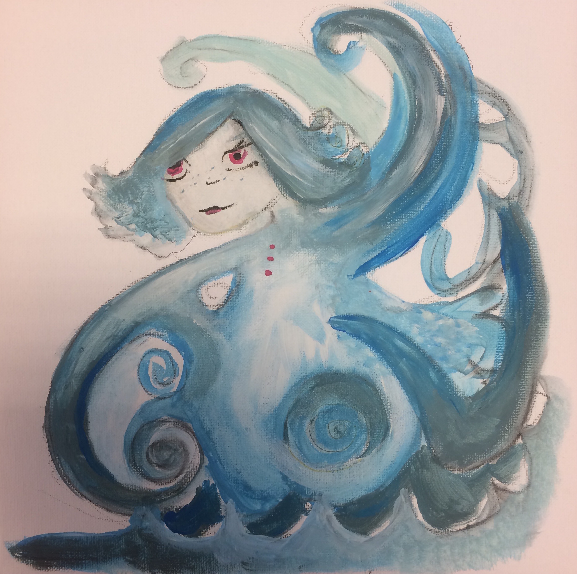 Small sea monster illustration by Marie Löwendahl